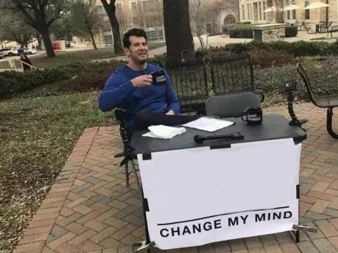 Change My Mind meme about Hylo Athletics