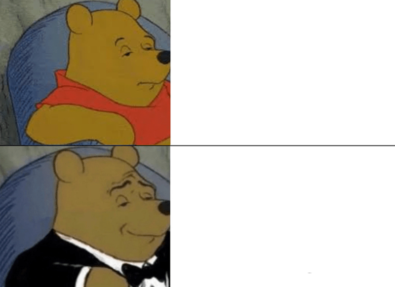Tuxedo Winnie The Pooh meme about Hylo Athletics